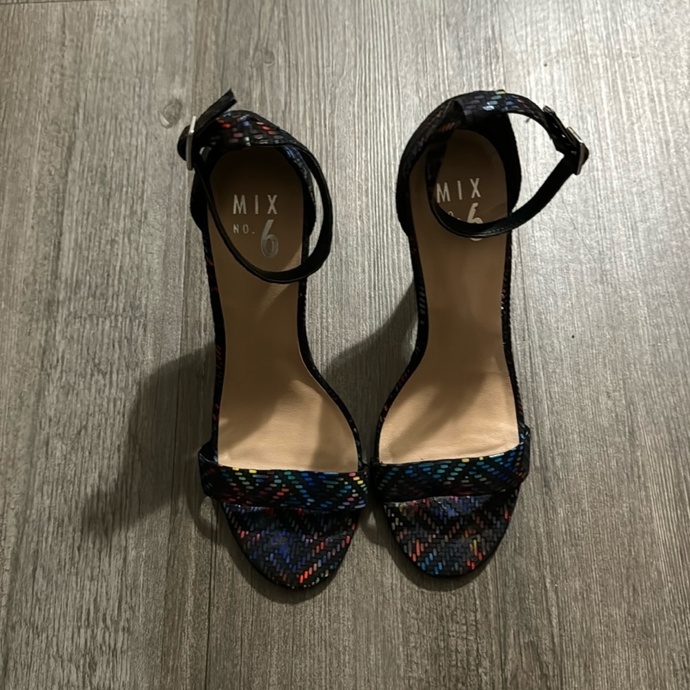 Mix no.6 multi colored heels.